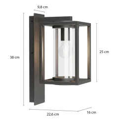 Lucande buitenwandlamp Ferda, pendel, antraciet, IP44