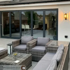 Lucande buitenwandlamp Ferda, pendel, antraciet, IP44