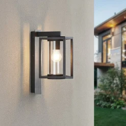 Lucande buitenwandlamp Ferda, set van 2, antraciet, IP44