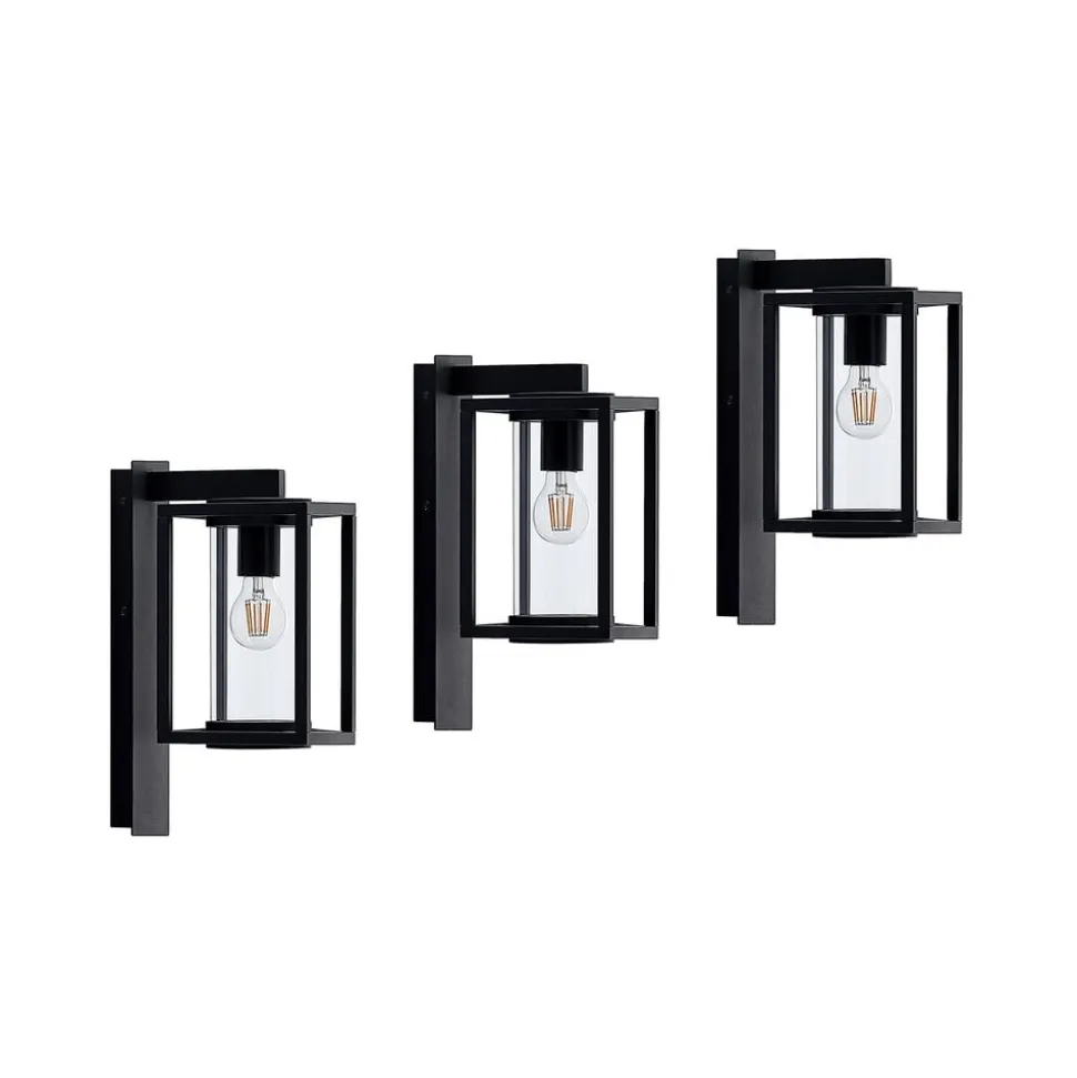 Lucande buitenwandlamp Ferda, set van 3, antraciet, IP44