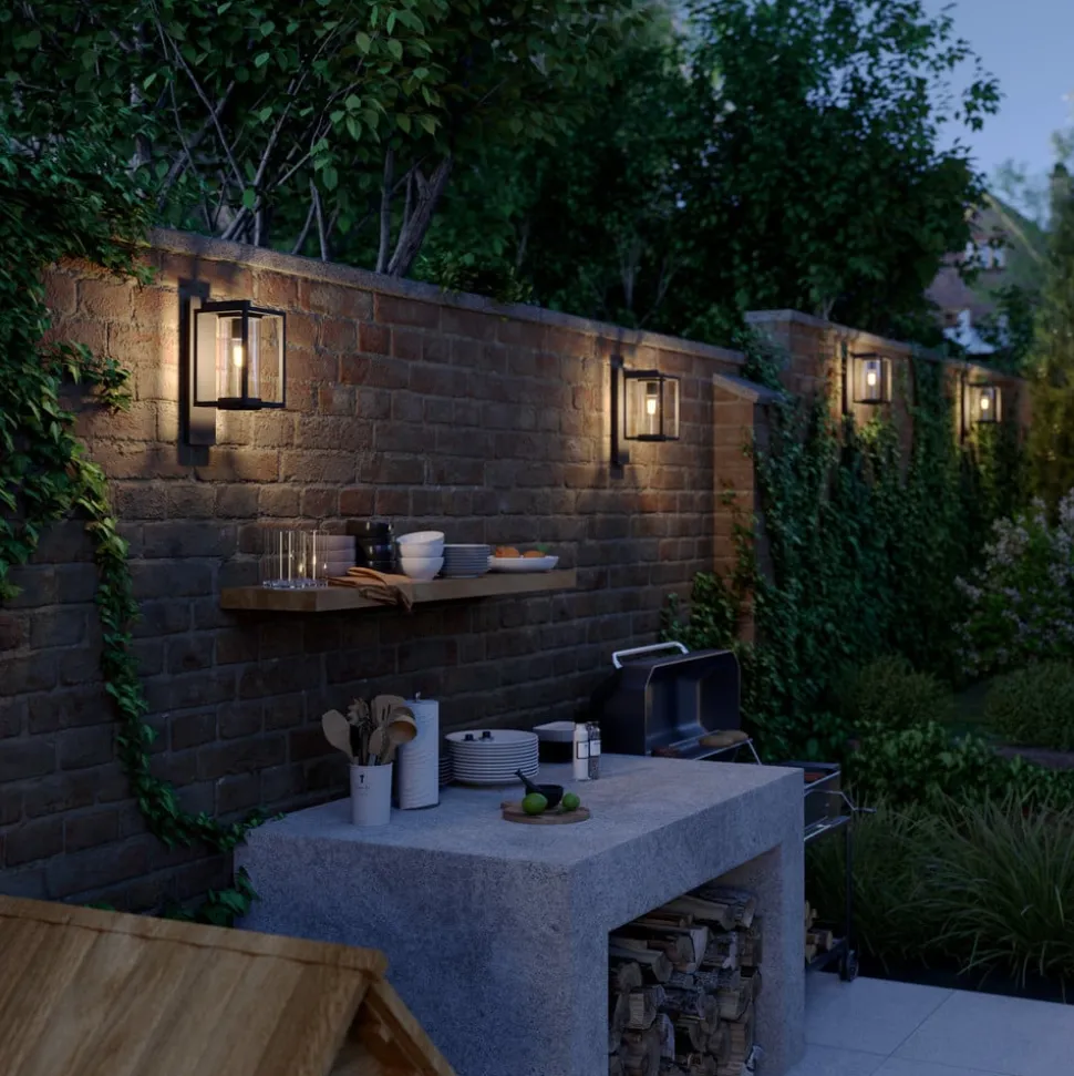 Lucande buitenwandlamp Ferda, set van 3, antraciet, IP44