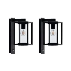 Lucande buitenwandlamp Ferda, sensor, staand antraciet IP44