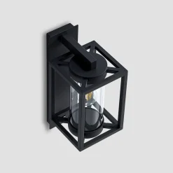 Lucande buitenwandlamp Ferda, sensor, staand antraciet IP44