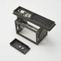 Lucande buitenwandlamp Ferda, sensor, pendel antraciet IP44