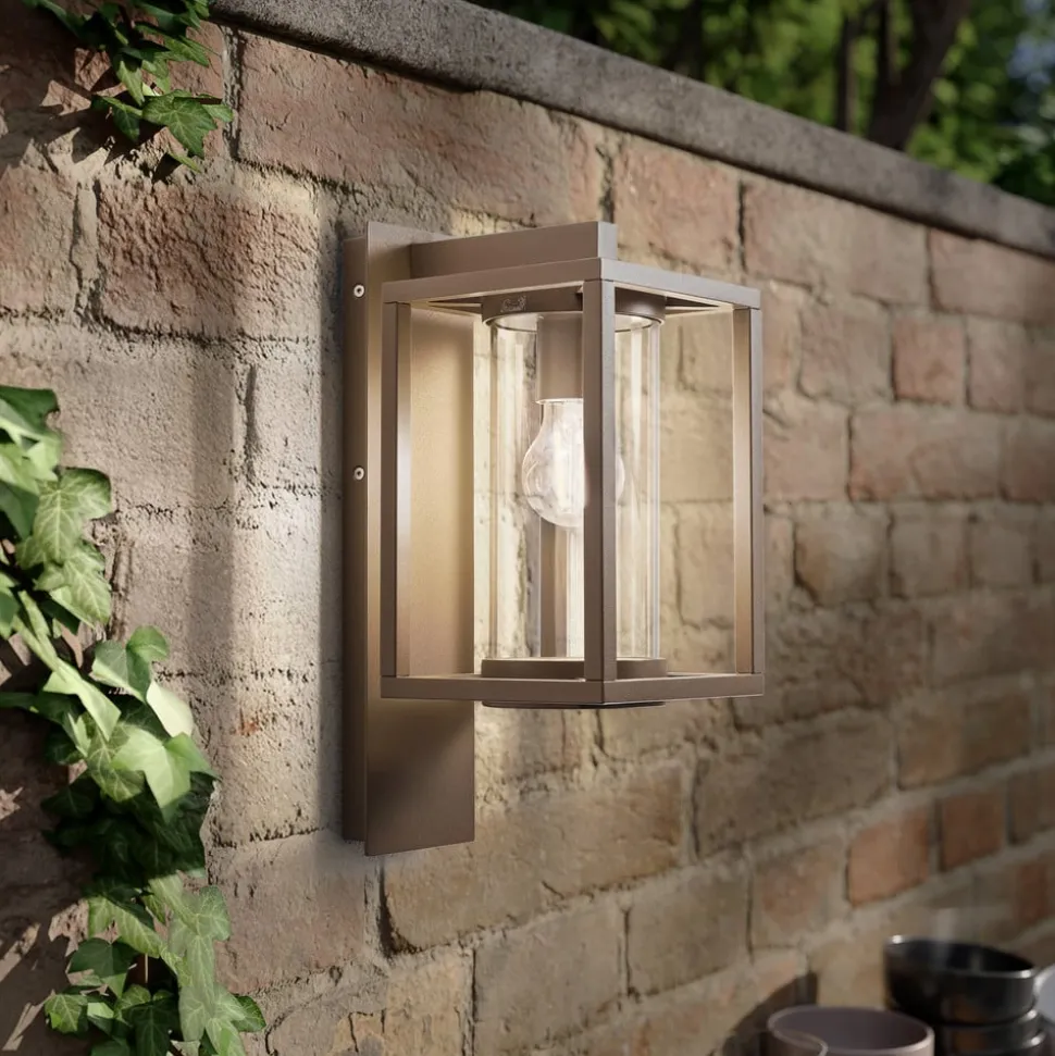 Lucande buitenwandlamp Ferda, pendel, bruin, IP44