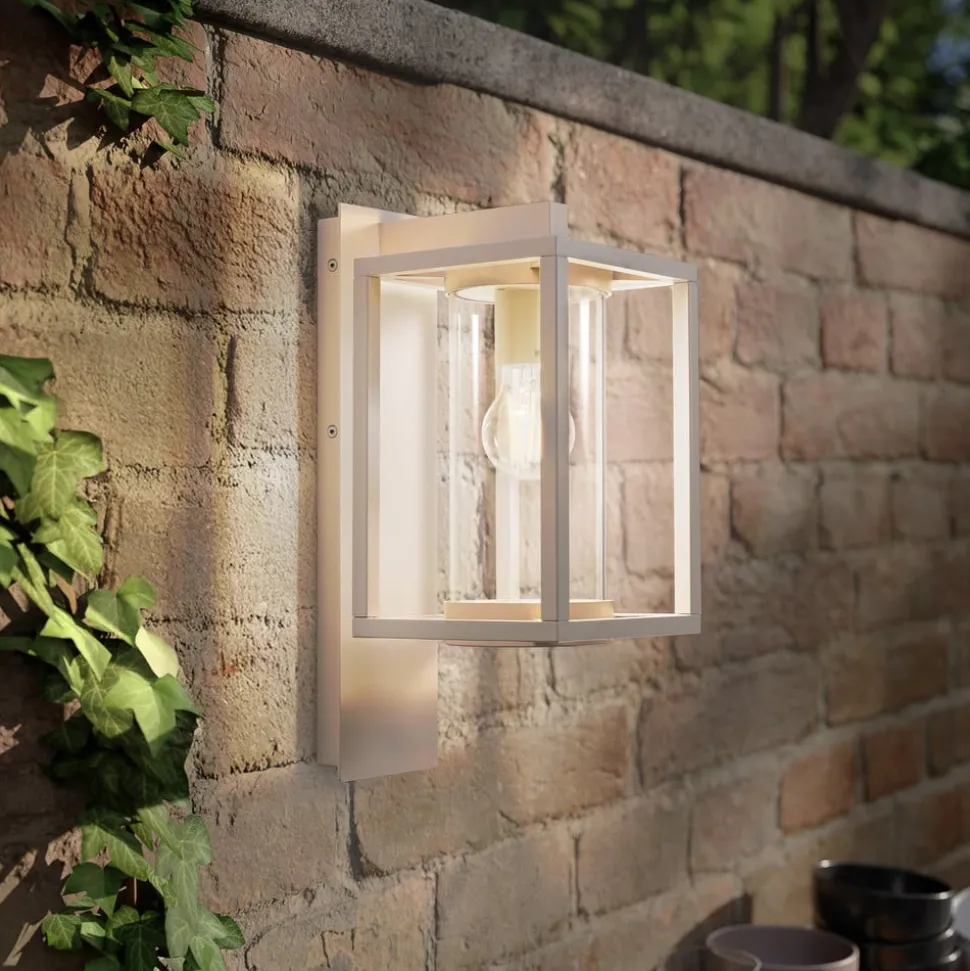 Lucande buitenwandlamp Ferda, pendel, beige, IP44