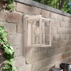 Lucande buitenwandlamp Ferda, pendel, beige, IP44