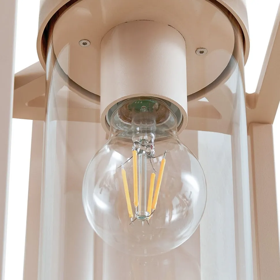 Lucande buitenwandlamp Ferda, pendel, beige, IP44