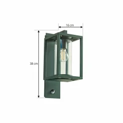 Lucande buitenwandlamp Ferda, pendel, groen, IP44