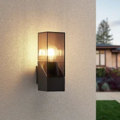 Lucande buitenwandlamp Fiola, 25 cm, antraciet, IP54