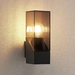 Lucande buitenwandlamp Fiola, 25 cm, antraciet, IP54