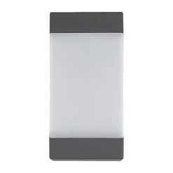 Lucande buitenwandlamp Kiran, grijs, metaal, IP44, E27