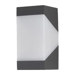 Lucande buitenwandlamp Kiran, grijs, metaal, IP44, E27