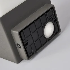 Lucande buitenwandlamp Kiran, grijs, metaal, IP44, E27