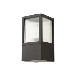 Lucande buitenwandlamp Klemens, zwart, metaal, IP54, Riffle