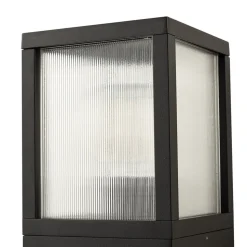 Lucande buitenwandlamp Klemens, zwart, metaal, IP54, Riffle