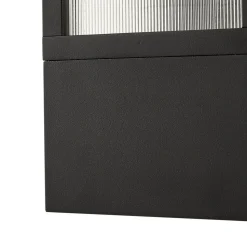 Lucande buitenwandlamp Klemens, zwart, metaal, IP54, Riffle