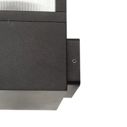 Lucande buitenwandlamp Klemens, zwart, metaal, IP54, Riffle