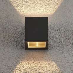 Lucande buitenwandlamp Maurice, antraciet, IP54, set van 4