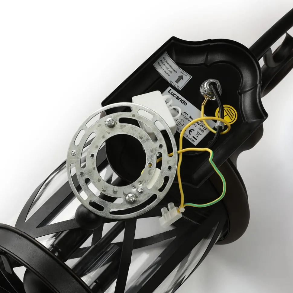 Lucande buitenwandlamp Marcellino, roest, metaal, glas