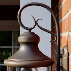 Lucande buitenwandlamp Marcellino, roest, metaal, glas