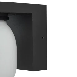 Lucande buitenwandlamp Ovaali, glas, donkergrijs, IP65