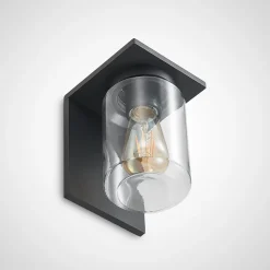 Lucande buitenwandlamp Semka, antraciet, aluminium, glas, 20cm