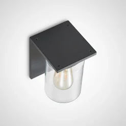 Lucande buitenwandlamp Semka, antraciet, aluminium, glas, 20cm