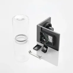 Lucande buitenwandlamp Semka, antraciet, aluminium, glas, 20cm