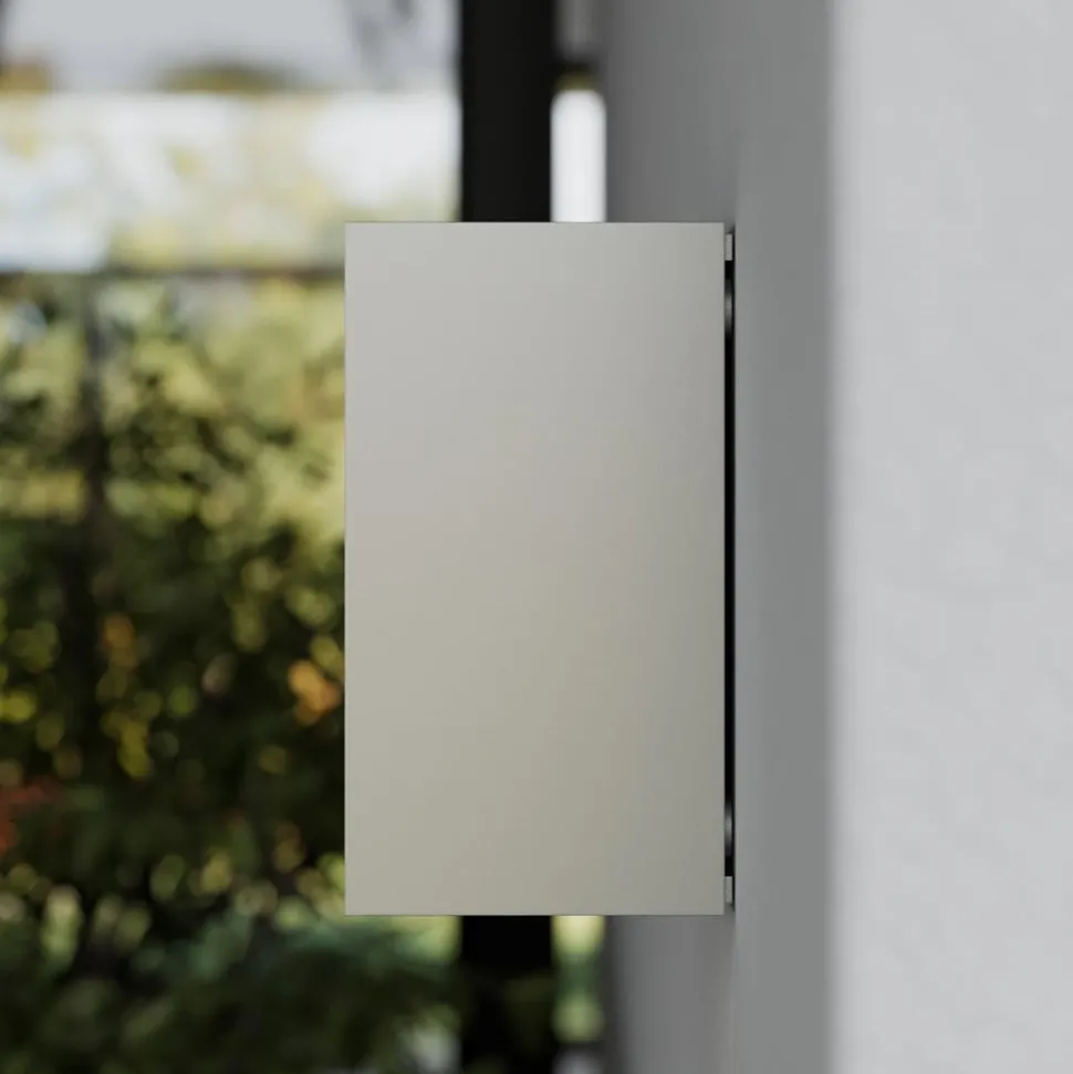 Lucande buitenwandlamp Tavi, 15 cm, zilver, Bridgelux LED