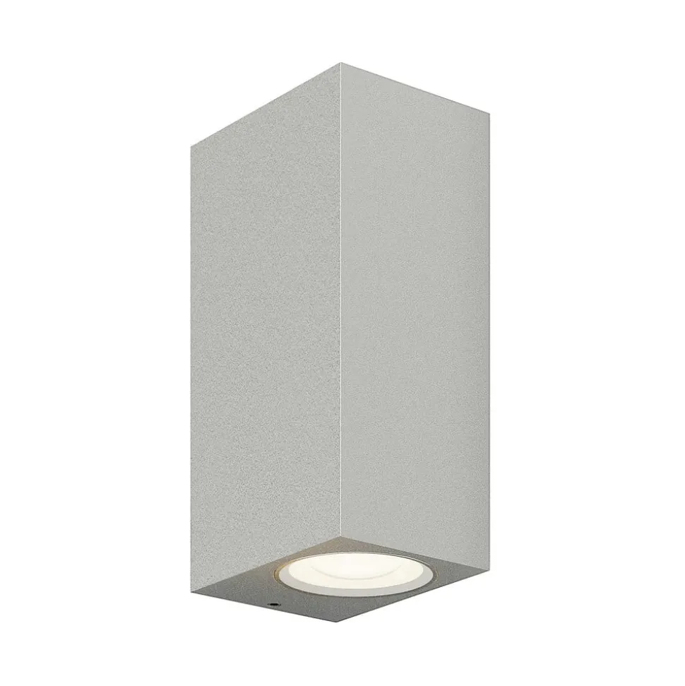 Lucande buitenwandlamp Tavi, 15 cm, zilver, Bridgelux LED