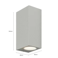 Lucande buitenwandlamp Tavi, 15 cm, zilver, Bridgelux LED