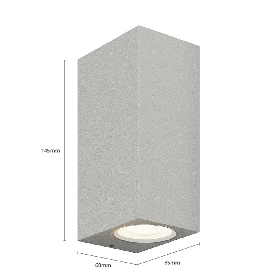 Lucande buitenwandlamp Tavi, 15 cm, zilver, Bridgelux LED