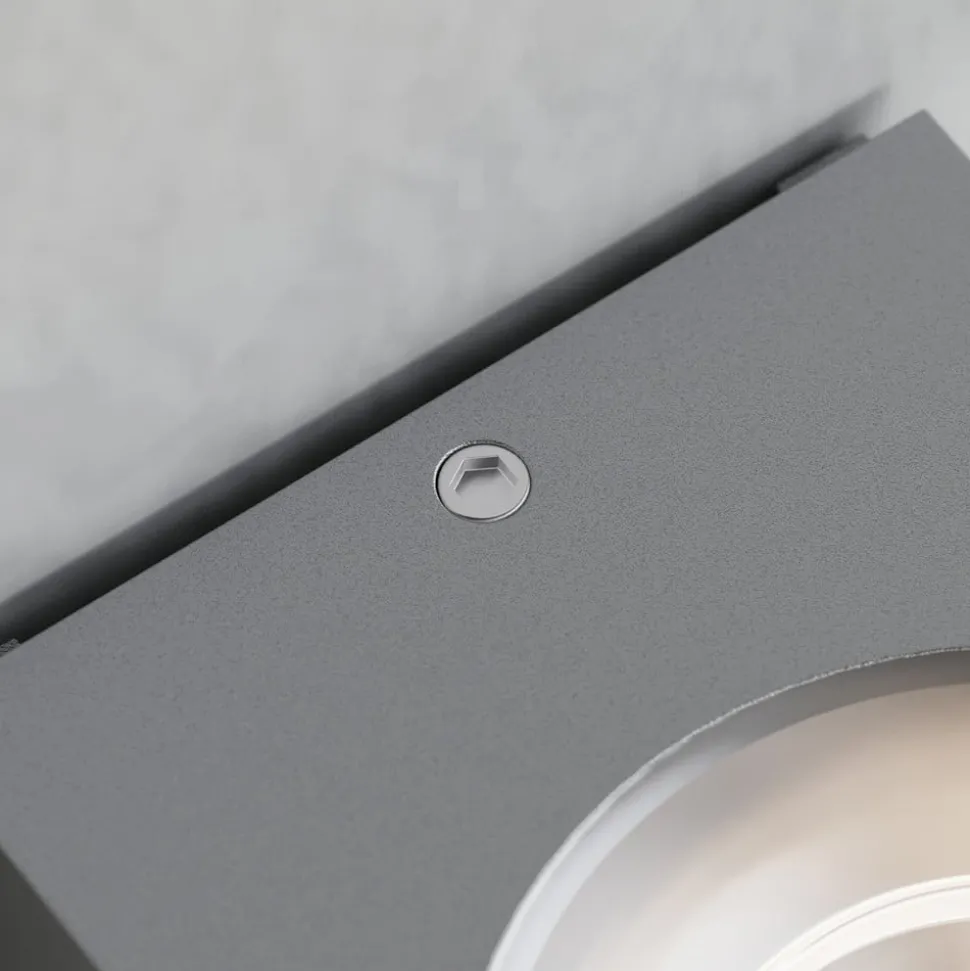 Lucande buitenwandlamp Tavi, 15 cm, zilver, Bridgelux LED