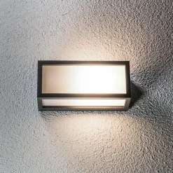 Lucande buitenwandlamp Tame, antraciet, metaal, 25 cm