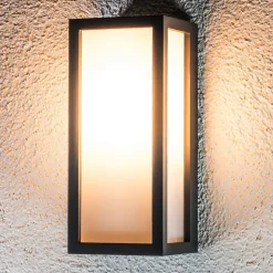 Lucande buitenwandlamp Tame, antraciet, metaal, 25 cm