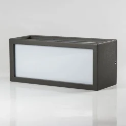 Lucande buitenwandlamp Tame, antraciet, metaal, 25 cm