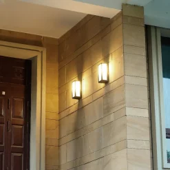 Lucande buitenwandlamp Tame, antraciet, metaal, 25 cm