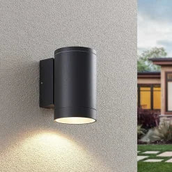 Lucande buitenwandlamp Thomke, 1-lamp, antraciet aluminium