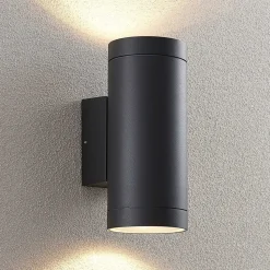 Lucande buitenwandlamp Thomke, 2-lamps, antraciet, aluminium