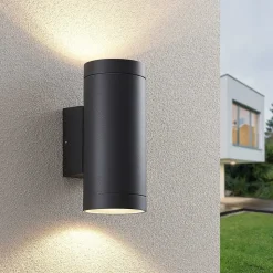 Lucande buitenwandlamp Thomke, 2-lamps, antraciet, aluminium