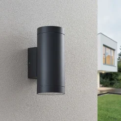 Lucande buitenwandlamp Thomke, 2-lamps, antraciet, aluminium