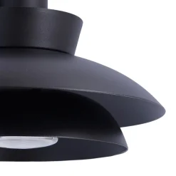 Lucande buitenwandlamp Thais, zwart, metaal, Ø 25 cm