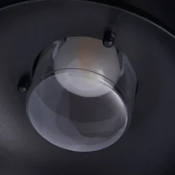 Lucande buitenwandlamp Thais, zwart, metaal, Ø 25 cm