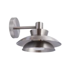 Lucande buitenwandlamp Thais, roestvrij staal, Ø 25 cm