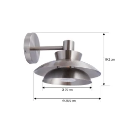 Lucande buitenwandlamp Thais, roestvrij staal, Ø 25 cm