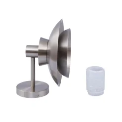 Lucande buitenwandlamp Thais, roestvrij staal, Ø 25 cm