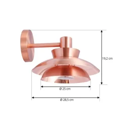 Lucande buitenwandlamp Thais, koperkleurig, roestvrij staal