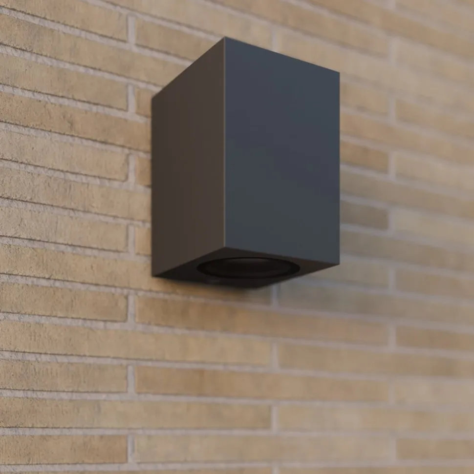 Lucande buitenwandlamp Xava, downlight, antraciet, GU10