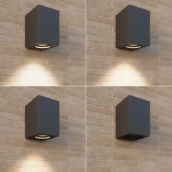 Lucande buitenwandlamp Xava, downlight, antraciet, GU10